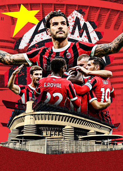 Theo Hernandez Fanmade Poster Design (PSD for Sale) ac milan fanmade football photoshop poster soccer sport