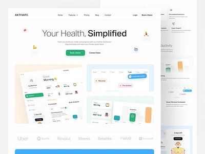 SaaS Workout - Landing Page activity b2b fitness dashboard fitness landing page fitness tracker health health app landing page marketing site saas saas fitness saas landing page saas web design saas workout web design workout workout dashboard workout landing page workout tracker workout web design