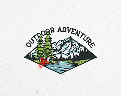 OUTDOOR ADVENTURE adventure apparel badge branding camp illustration mountain nature outdoor paradise pine tshirt vintage