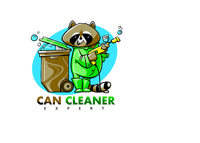 racoon cleaner can cleaner illustration racoon vector