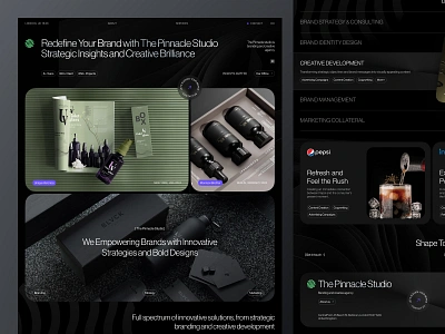 Pinnacle Creative Agency agency creative dark design digital exploration landing page ui ui design ux ux design web web design website website design