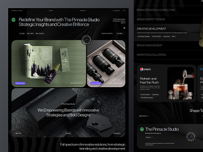 Pinnacle Creative Agency agency creative dark design digital exploration landing page ui ui design ux ux design web web design website website design