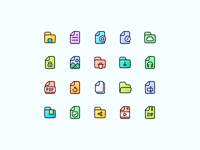 File & Folder Management Icons app icons branding file icons file management file organization file storage folder icons gradient icons icon icon design icon gradient icon set iconograpy line icons ui ui design ui icons ux design vector icons web