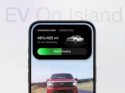 Ford* mobile app / island exploration app application automotive car charging cars concept dynamicisland ev flat ford ford ev ios iosisland iphone16 island modern notch porsche tesla