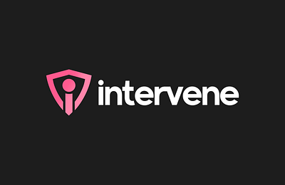 Intervene branding clean design escrow geometric graphic design i intervene logo middleman pink shield vector