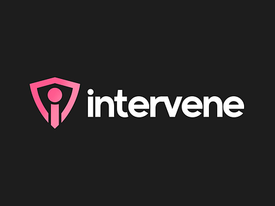 Intervene branding clean design escrow geometric graphic design i intervene logo middleman pink shield vector