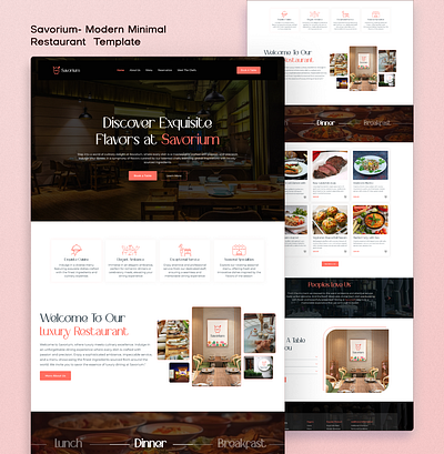 Savorium – Luxurious Restaurant Landing Page Template clean web design eating food menu landing page luxury restaurant minimal design modern web restaurant restaurant website trendy design ui ux webdesign website