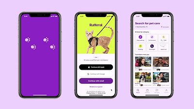 Pet Caretaking App case study product design ui ux visual identity