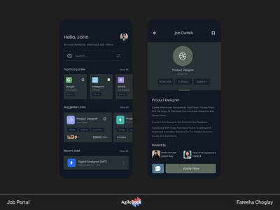 Job Search App Design agiledock agiledock designs agiledock services app benefits app design business growth design design for cx job search app design ui design ui ux design ux design