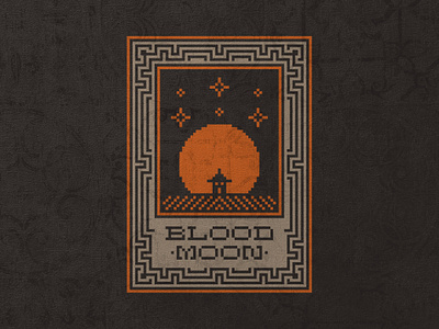 Inktober 2023 - Blood Moon blood moon celestial cross stitch moon