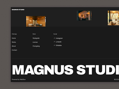 Magnus Studio branding clean dark design elegant minimal ui uidesign webdesign website