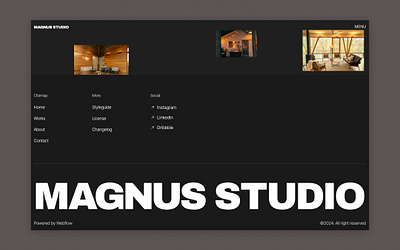 Magnus Studio branding clean dark design elegant minimal ui uidesign webdesign website