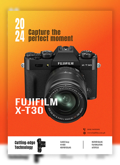 Photography Design: Fujifilm X-T30 Camera Poster cameradesign cameraposter capturemoments creativedesign fujifilm graphic design marketingdesign photography photographydesign posterdesign productdesign productphotography techdesign visualdesign x t30