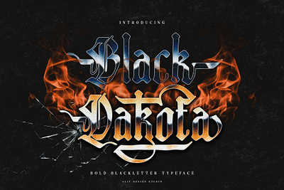 Black Dakota Typeface blackletter design font fonts letteing typeface vintage