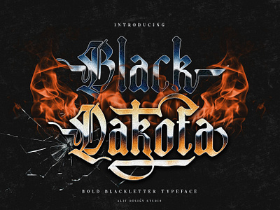 Black Dakota Typeface blackletter design font fonts letteing typeface vintage