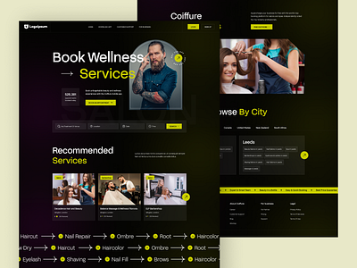 Salon Booking Website - Landing Page design herosection typography ui uiuxdesign ux uxdesign