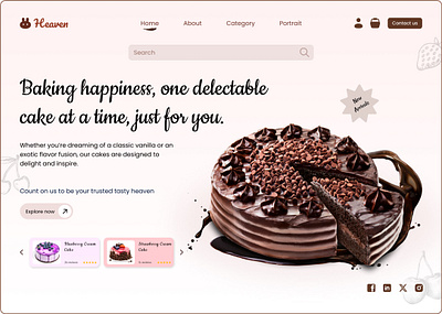 Heaven Cake Shop Landing Page UI Design app design design figma figma design ui ux website design