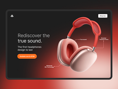 Headphone landing page! design desing figma hero landing ui ux website