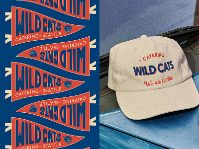 Branding For Catering Company - Wild Cats Seattle badge brand identity branding design graphic design illustration logo typography ui vector