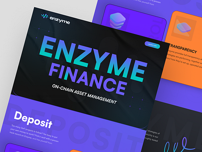 Finance Management Landing Page asset management blockchain design blockchain uiux crypto assets crypto assets management crypto investment decentralized finance defi defi solutions digital assets digital finance enzyme finance financial technology fintech ui investment strategy on chain finance portfolio management smart contracts token management web3 finance