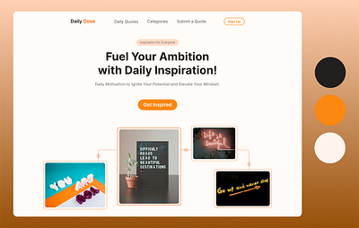 Daily Dose - Hero Section creative jaweria daily dose graphic design hero section inspiration inspirational hero section jaweria mehboob ui uiux web design