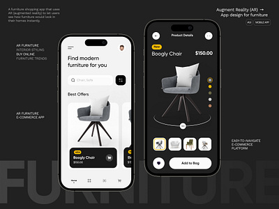 Furniture - eCommerce (AR) App ar b2b b2c complete furniture app ecommerce furniture mobile app uiux design