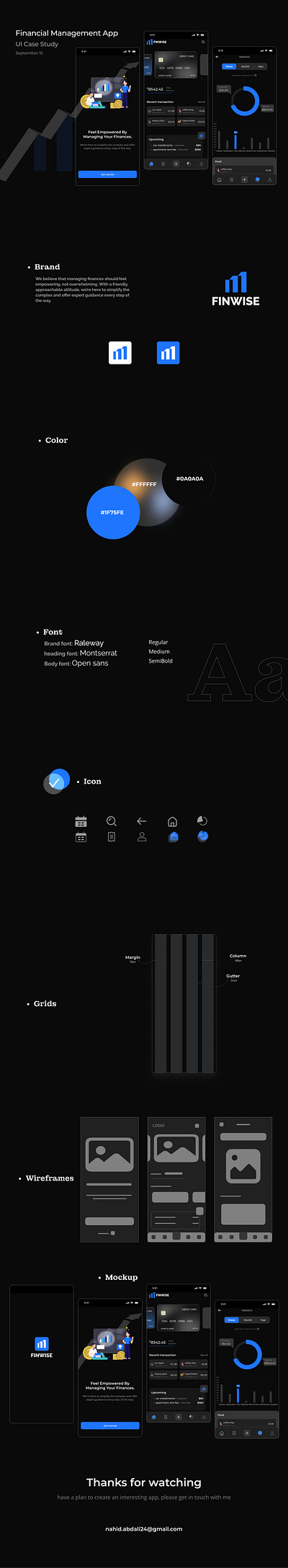 Financial management application- UI design app design app screen branding case study dark theme design finance finance app financial glass card glass icon glassmorphism management ui ui design