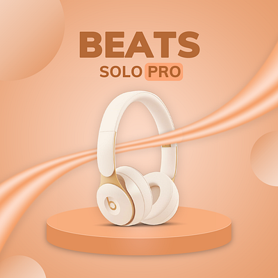 Concept Headphone Poster Design apple beats solo pro beats solo pro headphone headphone poster headphone poster design social media advertisement