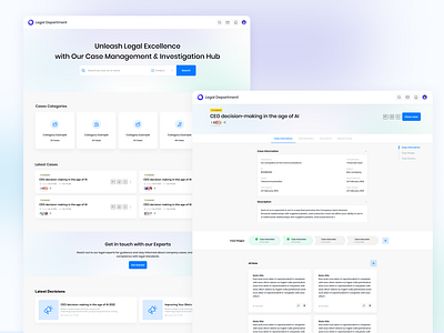 Legal Management Website app application case clear figma flat lega saas ui ux website