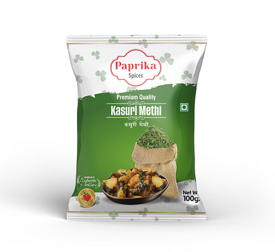 Kasuri Methi Pouch Design box design brand design branding food packaging indian spices indian spices pouch design kasuri methi kasuri methi pouch design label design logo design packaging pouch design pouch packaging product design spice pouch design spices spices packaging