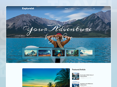 Exploreist || Travel Blog Website-UI/UX agency website design homepage landing page minimalistic landing page travel agency website travel blog travel blogger travel booking traveling ui ux web design website