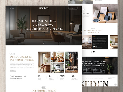 LUXEDEN – A Interior Design Website Landing Page clean design decor home page interior architecture interior design landing page luxurious interior design luxury minimalist design modern design trendy design ui design uiux user interface design web design website design