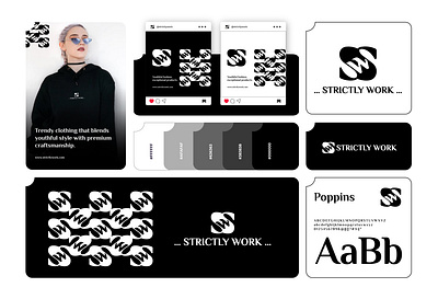 Strictly | Fashion Brand abstract logo black white brand branding clothing clothing logo dark fashion fashion brand fashion logo graphic design logo logo s minimal logo modern logo s s logo software sw ui