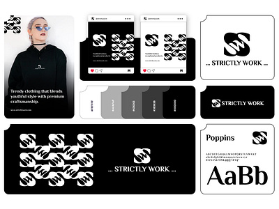 Strictly | Fashion Brand abstract logo black white brand branding clothing clothing logo dark fashion fashion brand fashion logo graphic design logo logo s minimal logo modern logo s s logo software sw ui