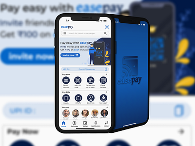 EasePay is an UPI payment app. 3d app branding design graphic design illustration layouts logo ui ux vector web design