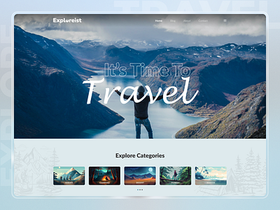 Exploreist || Travel Blog Website-UI/UX agency website design homepage landing page minimalistic landing page personal blog travel agency website travel blog travel blogger travel booking traveling ui ux web design website