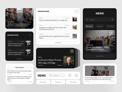 News Component - Custom News Widget black component component componentapp mobilecomponent news component news widget newsapp uiux web component white component widget widgetapp widgetdesign widgetinspiration