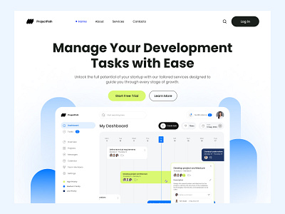 Project Management Landing Page concept dashboard design planning ui uiux ux webdesign website