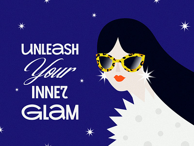 Unleash Your Inner Glam Poster banner branding characterdesign design editorial illustration graphic design illustration illustrator poster vector