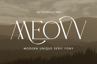 Meovv Modern Unique Serif Font animation beuge beutiful branding brown design desing elegant font font fontcollection graphic design illustration logo meovv modern serif typface ui unique vector