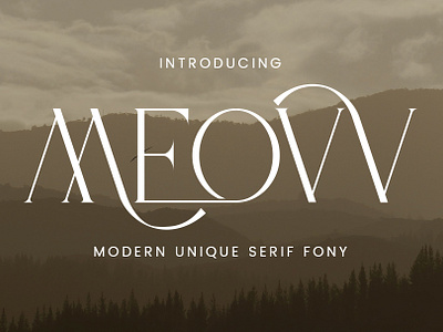 Meovv Modern Unique Serif Font animation beuge beutiful branding brown design desing elegant font font fontcollection graphic design illustration logo meovv modern serif typface ui unique vector