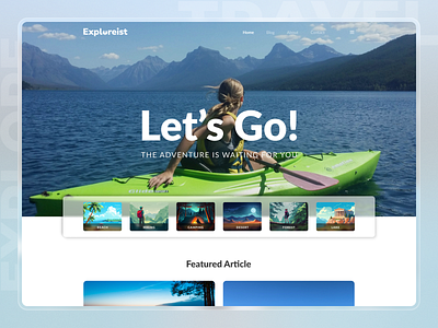 Exploreist || Travel Blog Website-UI/UX agency website blog design homepage landing page minimalistic landing page personal blog travel agency website travel blog travel blogger travel booking traveling ui ux web design website