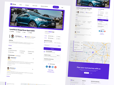 Car Rental design landing page ui ux web website