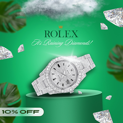 Rolex Watch social media post brand brand marketing branding design graphic design illustration logo rolex social media post typography watch