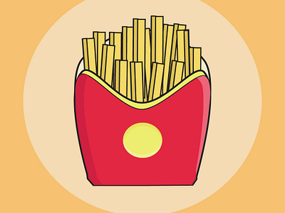 French Fries Flat Design Illustration food fries graphic design illustration