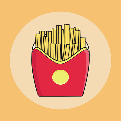 French Fries Flat Design Illustration food fries graphic design illustration