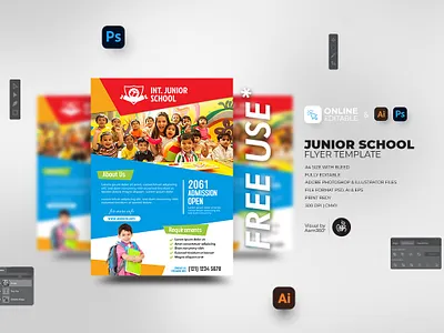 Junior School Flyer Template aam360 admission after school program back to school branding education education event education flyer flyer template graphic design junior school kids education learning new student enrollment school admission flyer school admission open poster school application school flyer template student entry student intake