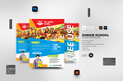 Junior School Flyer Template aam360 admission after school program back to school branding education education event education flyer flyer template graphic design junior school kids education learning new student enrollment school admission flyer school admission open poster school application school flyer template student entry student intake