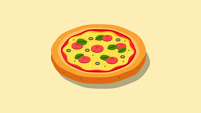 3D Isometric Pizza Illustration food illustration pizza