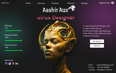 Aashir The UI/UX Designer 3d about me ai website design animation app ui branding design graphic design intro logo motion graphics portfolio ui ux wesite ui